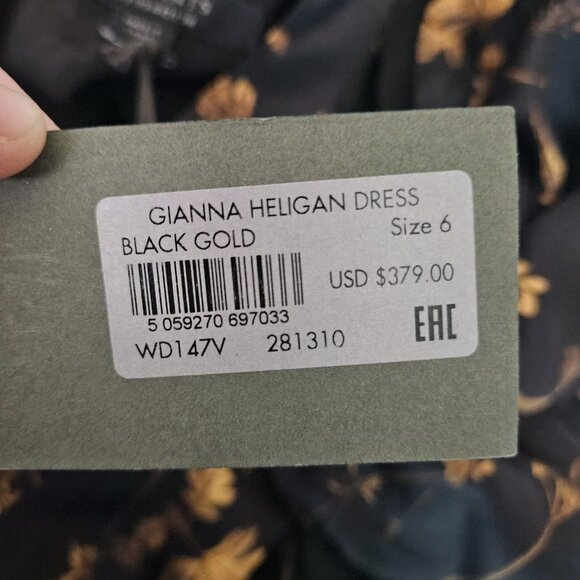 Allsaints Gianna Heligan midi dress handkerchief hem Silk Blend Women’s Sz 6 NEW - Picture 16 of 16